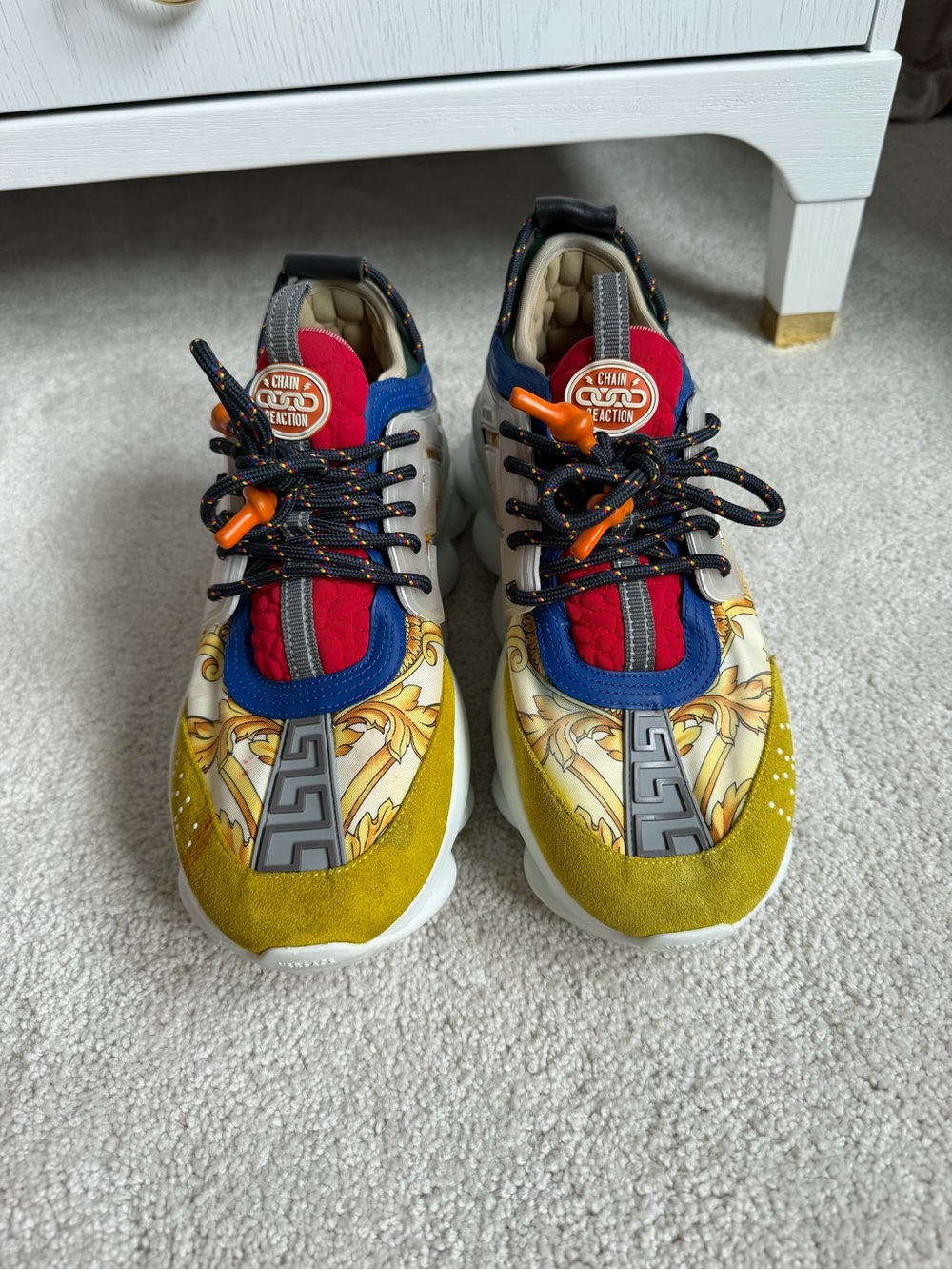 Versace Multicolor Chain Reaction Lace-Up Sneakers